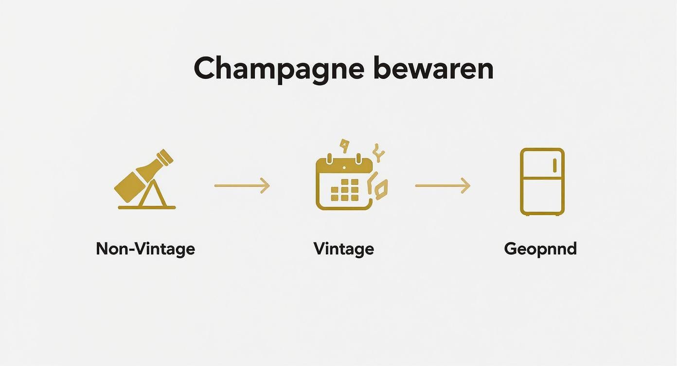 Infographic about hoe lang champagne bewaren