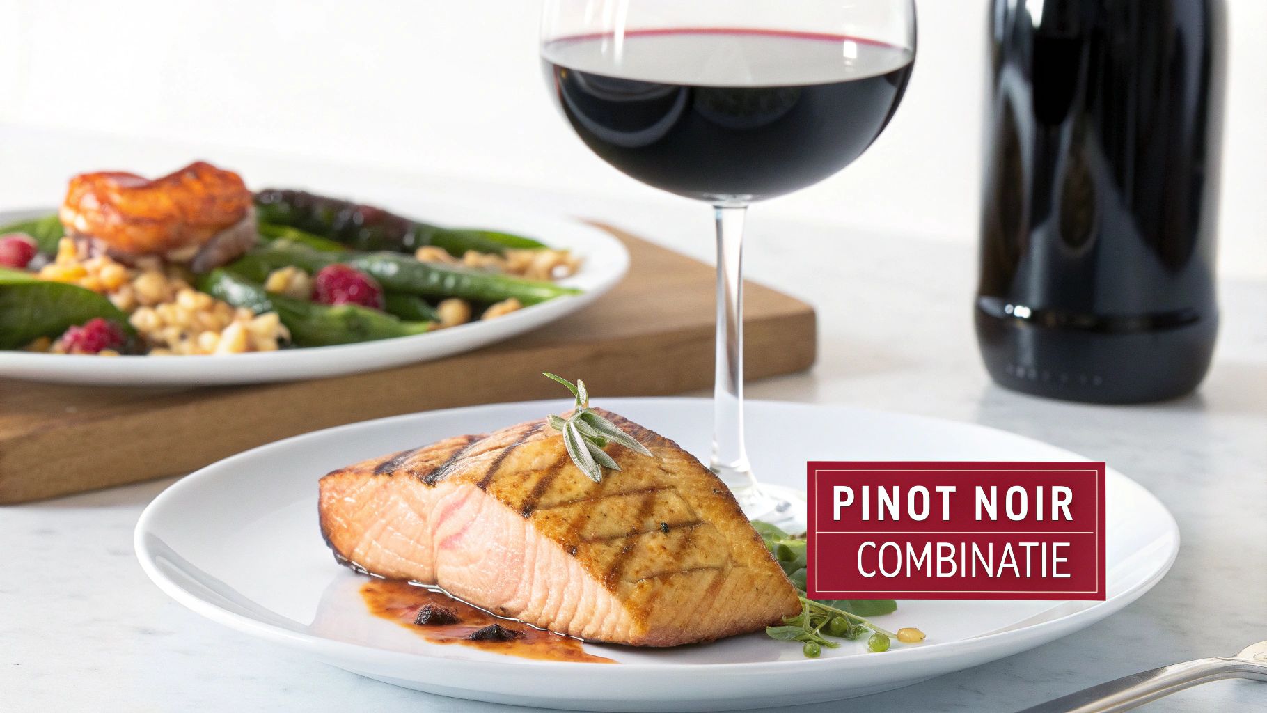 Pinot Noir met Geroosterde Eend of Zalm