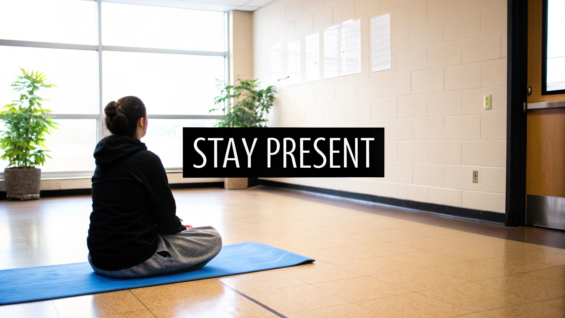 A person meditating in a calm, focused state, representing the mental clarity achieved through mindfulness.