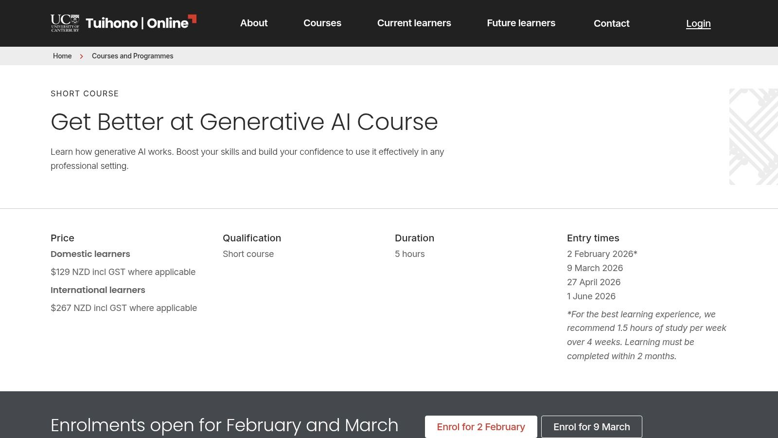 UC Online (University of Canterbury) – Get Better at Generative AI