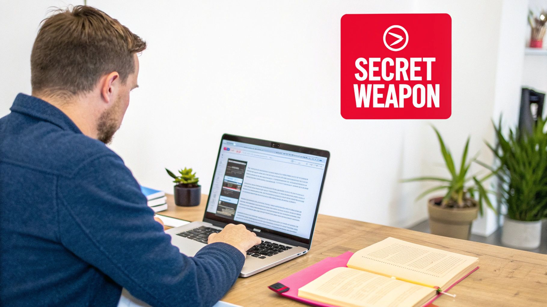 A person typing on a laptop, representing the process of converting a Youtube video into text.