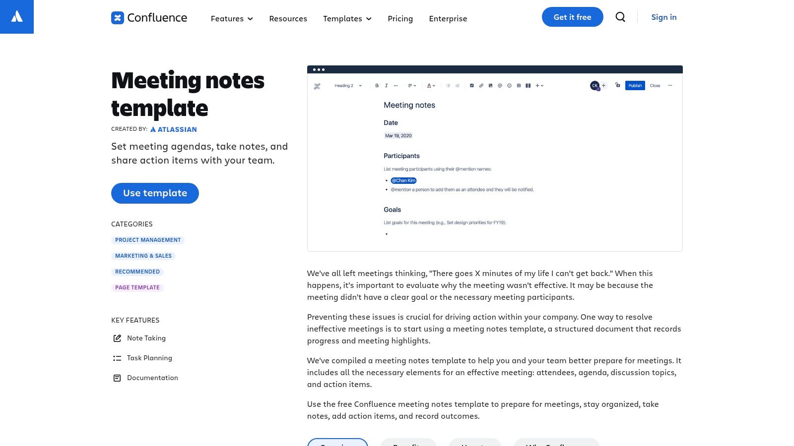 Atlassian Confluence Templates
