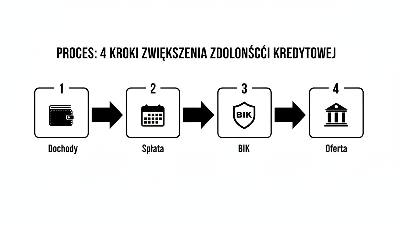 Infographic about jak zwiększyć zdolność kredytową