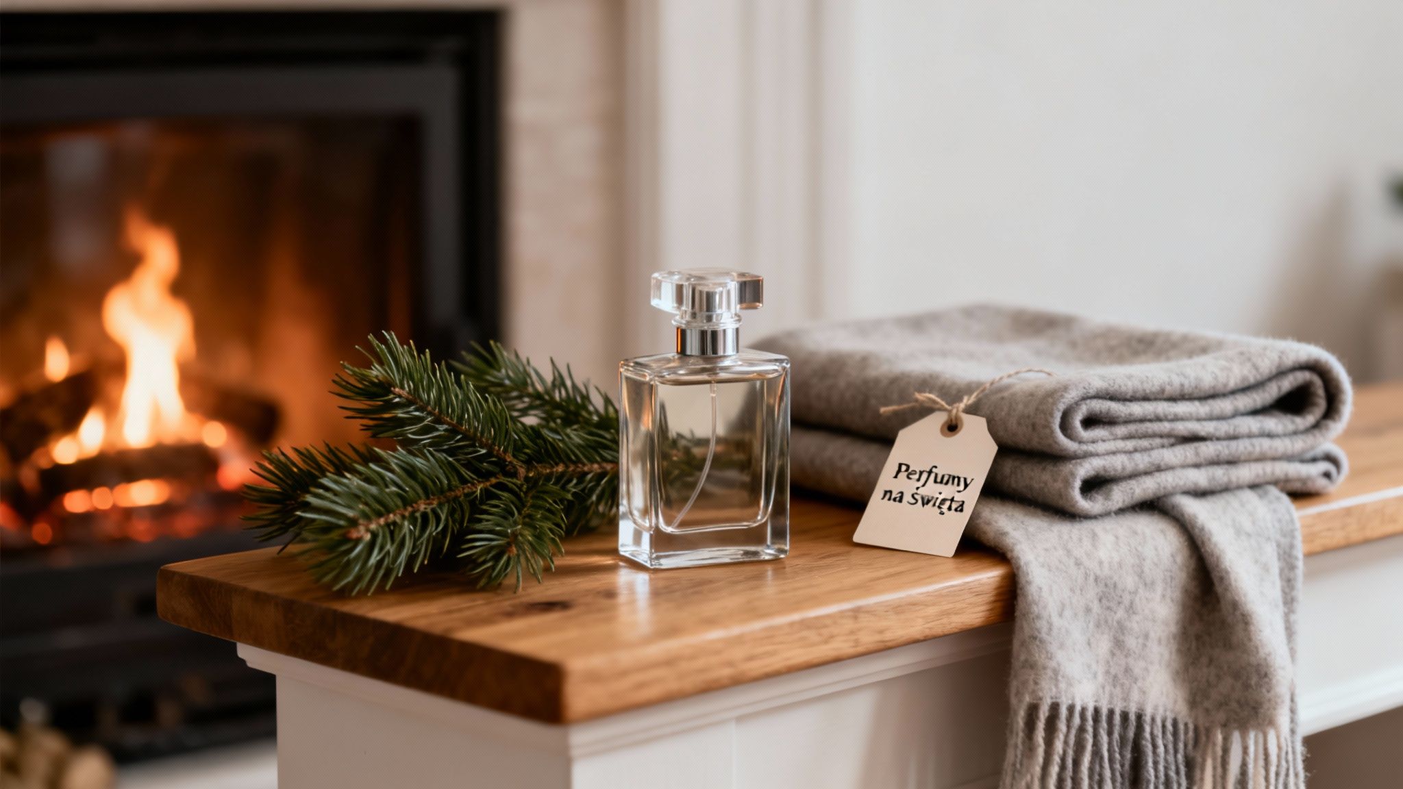 Ciepły flakon perfum drzewnych