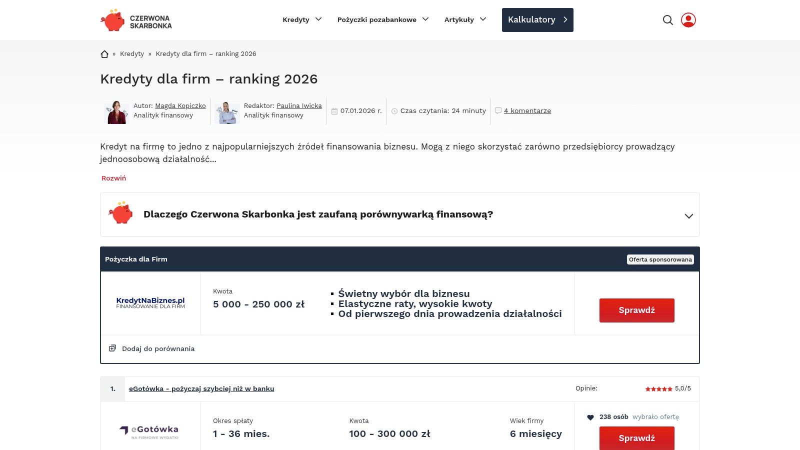 Kompletny ranking kredytów dla firm 2026: 7 najlepszych ofert 6 - Scori Ranking kredytów dla firm na Czerwona-Skarbonka.pl