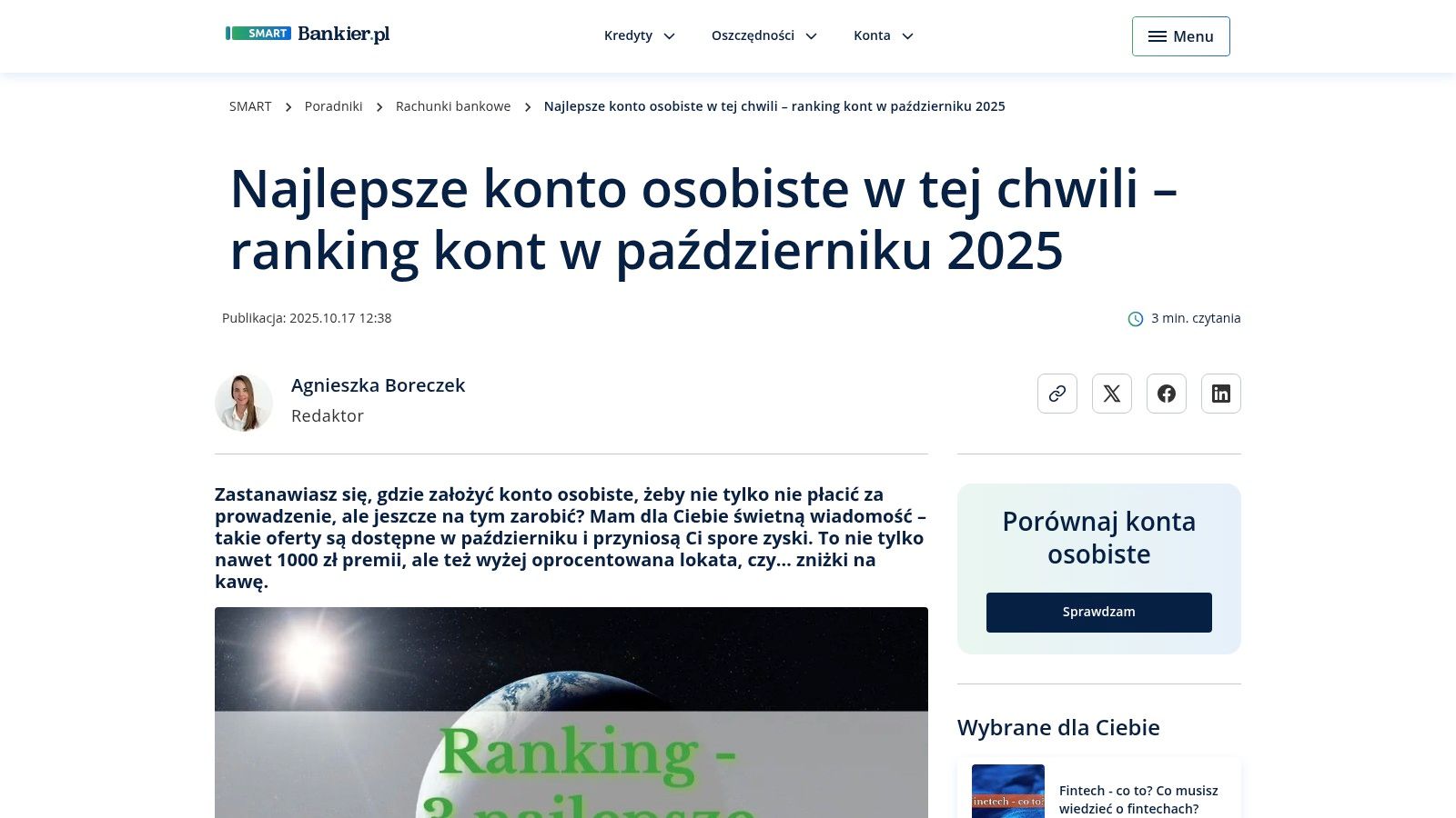 Ranking kont osobistych 2026: top 5 darmowych kont z premią 5 - Scori Bankier.pl – Rankingi i porównania kont osobistych