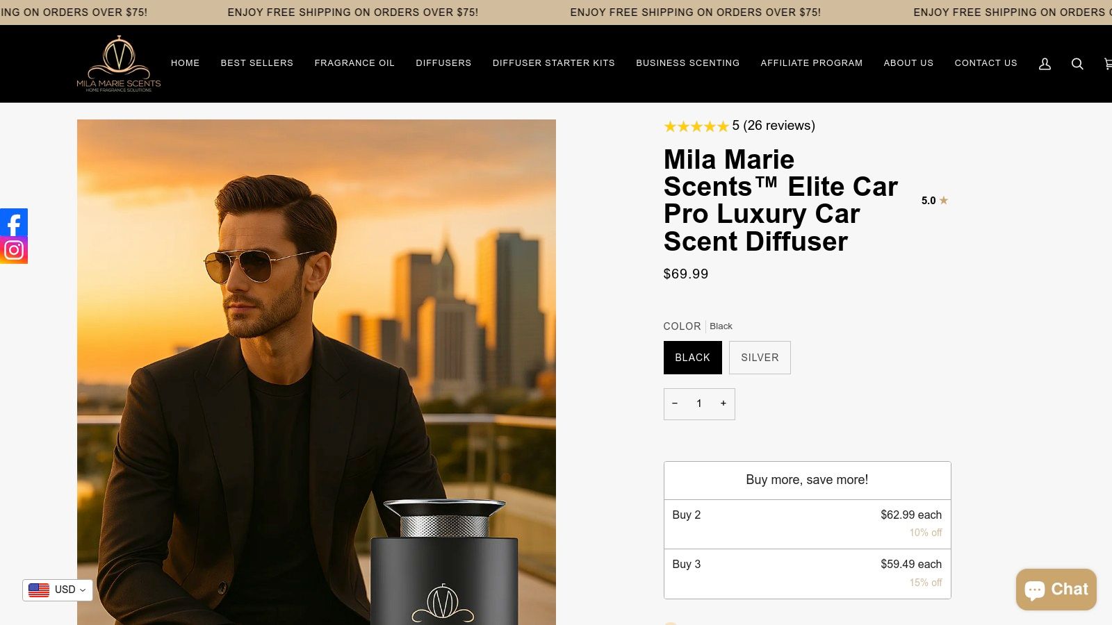 Mila Marie Scents Elite Car Pro Diffuser