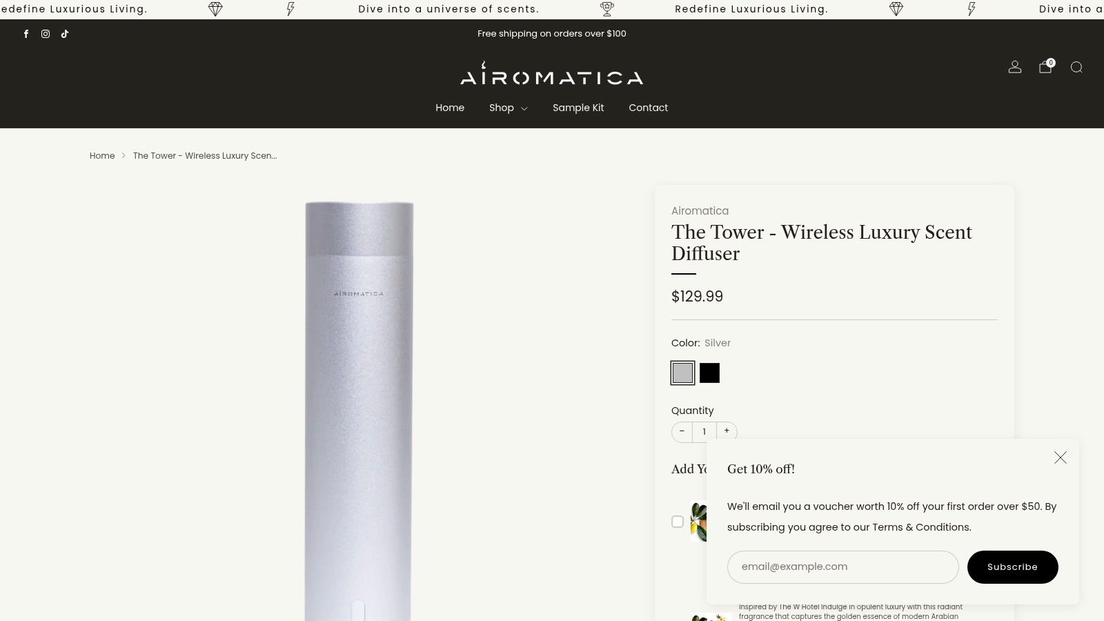 Products - The Tower Wireless Luxury Scent Diffuser