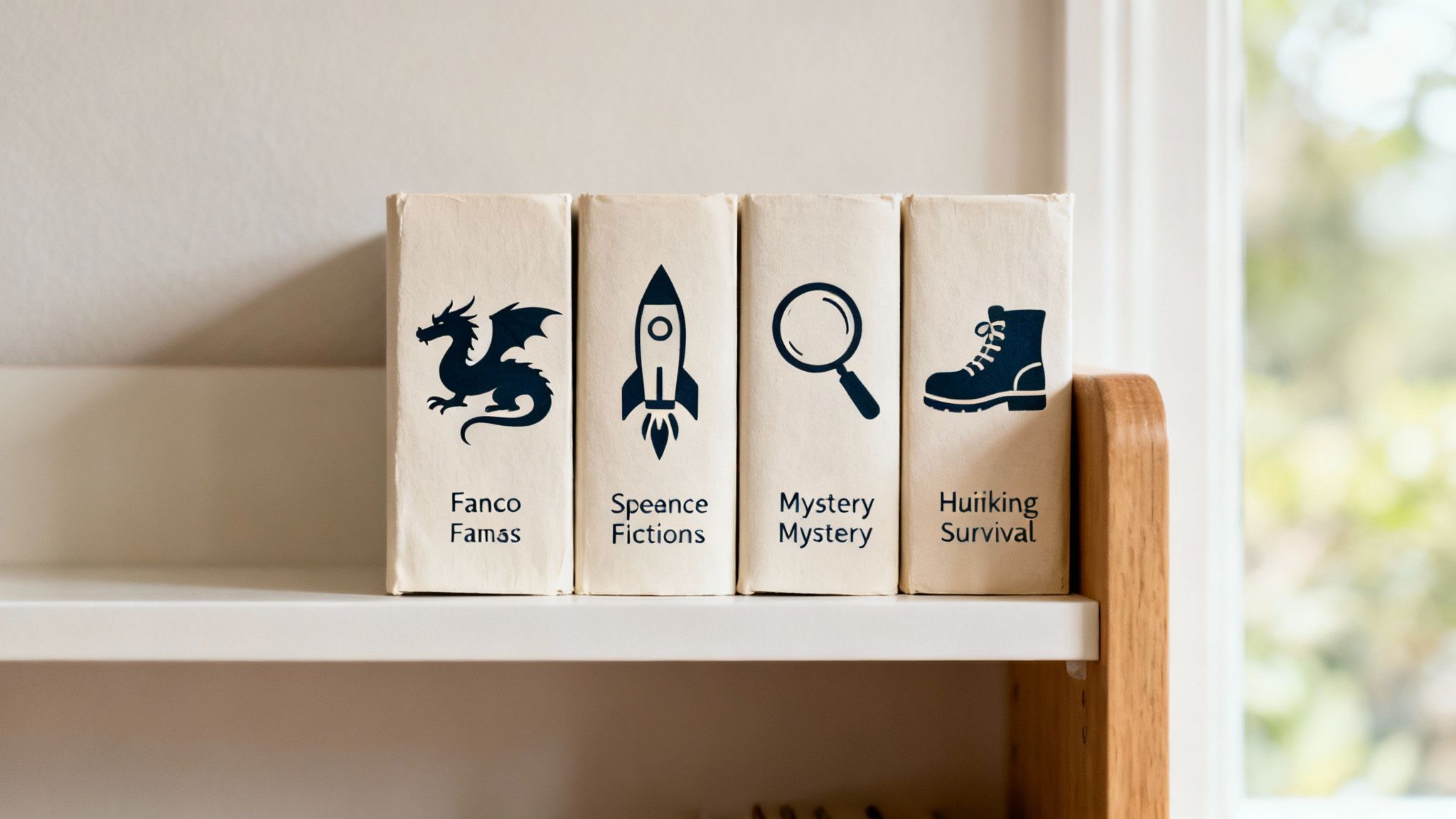 A child's hand holding a compass over an open adventure book with a map inside.