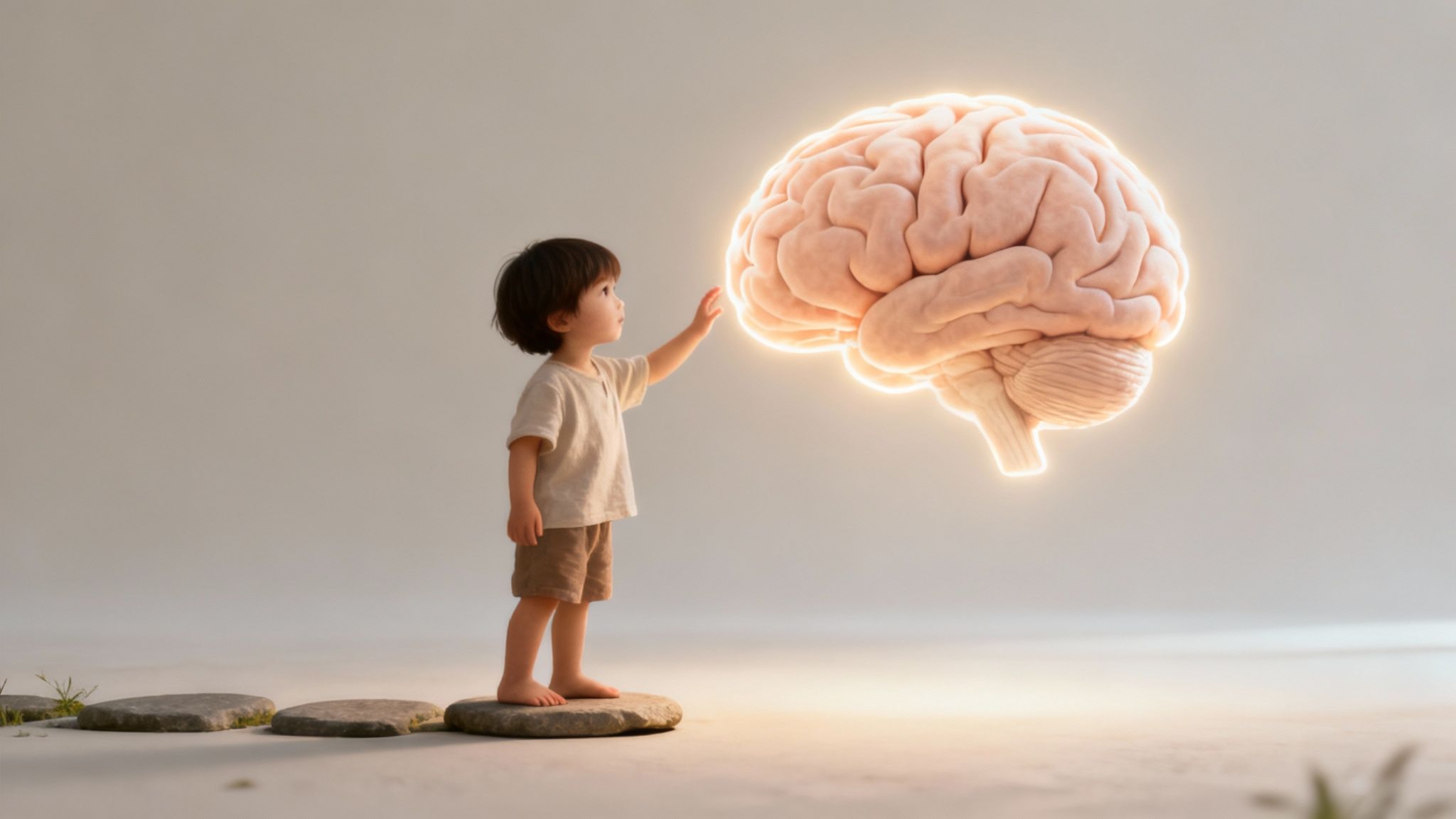 A child reading a book with a lightbulb above their head, symbolizing new ideas and growth