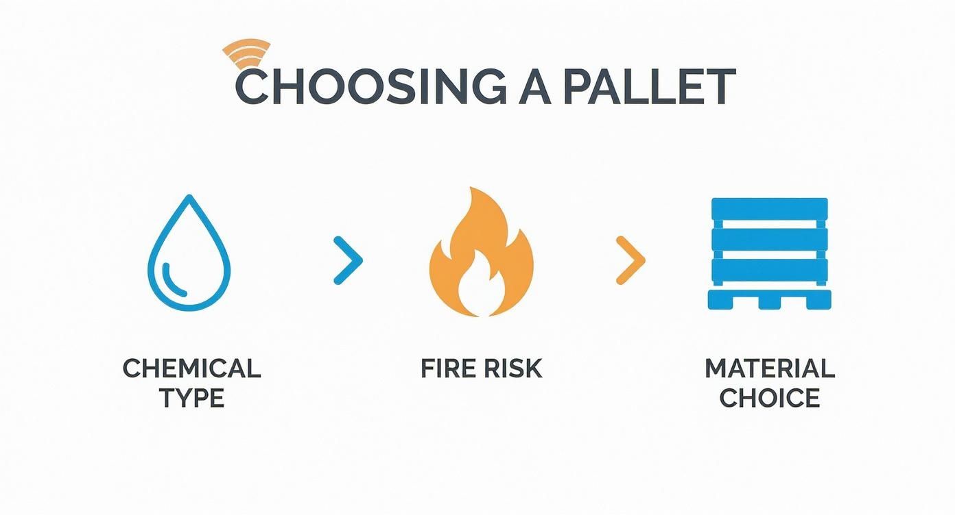 Choosing Your Spill Containment Pallet Infographic about spill containment pallet