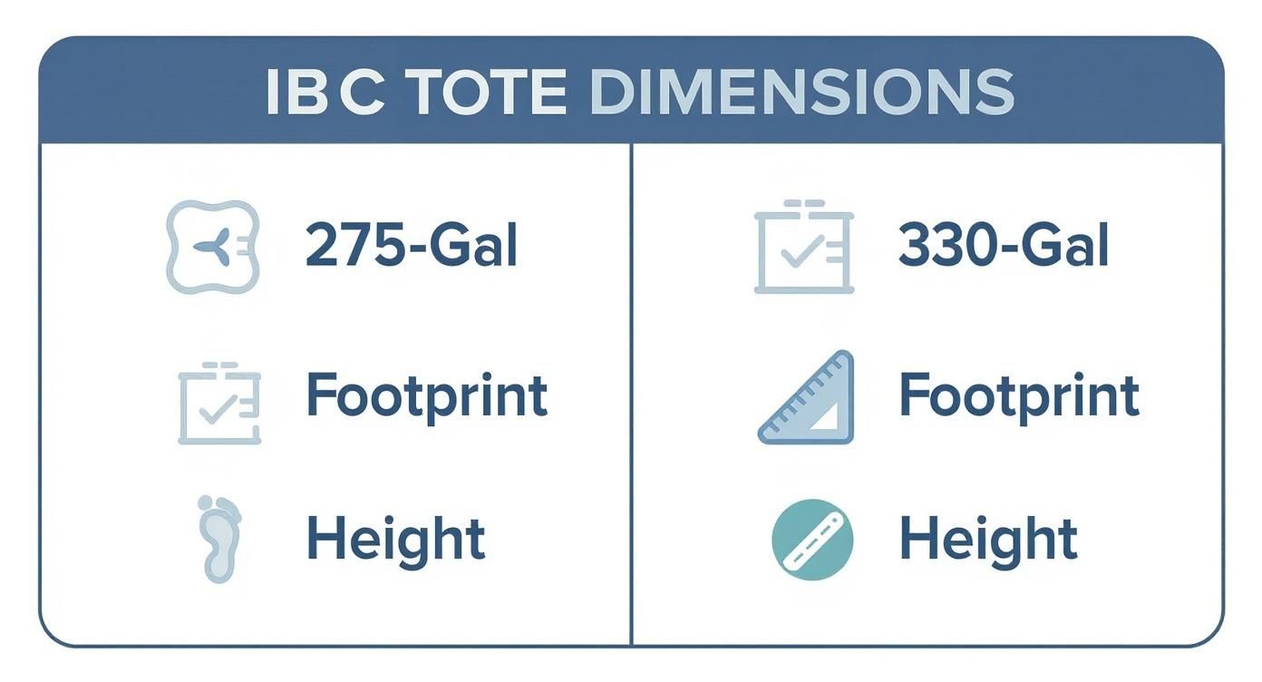 Infographic about ibc totes dimensions