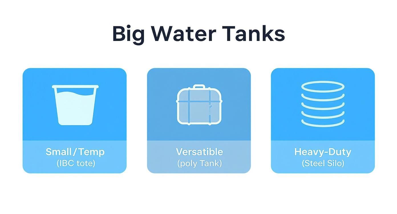 Infographic about big water tanks