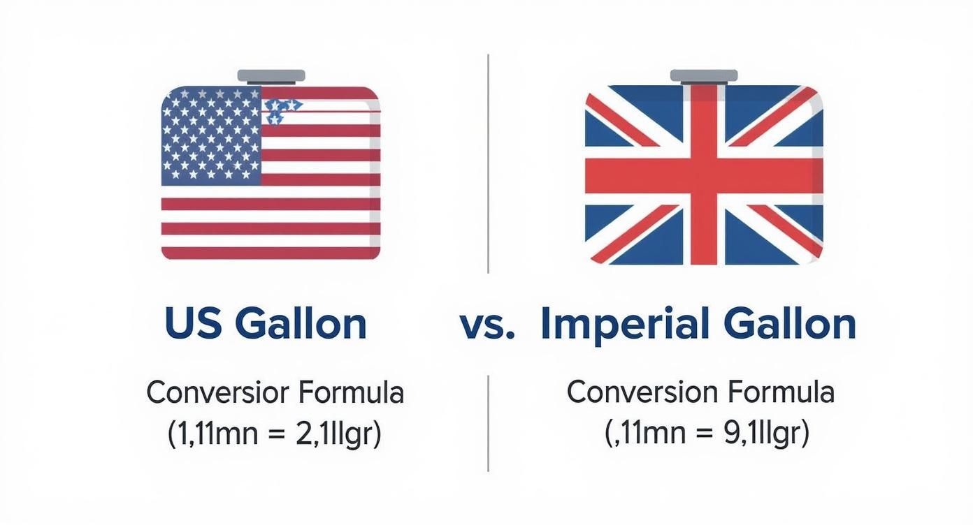 Infographic about 55 gallons to litres
