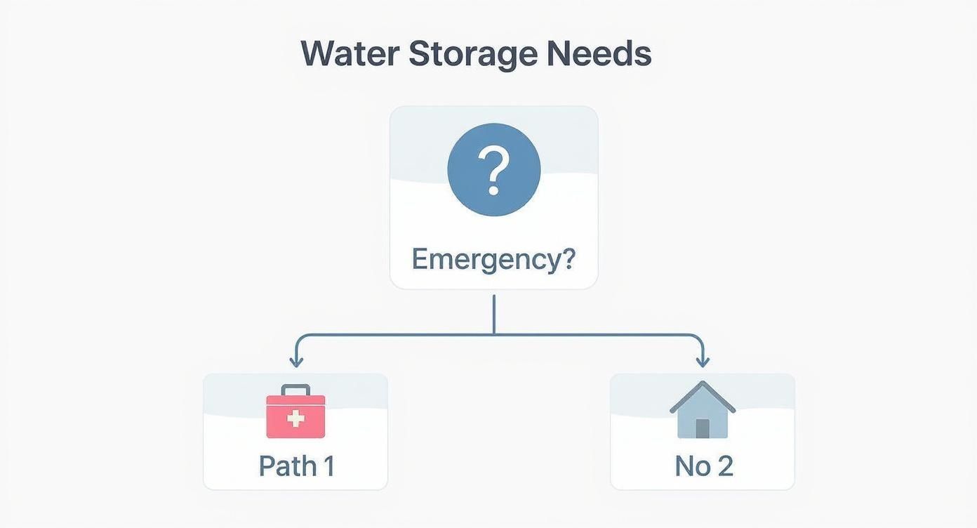 Infographic about water containers storage