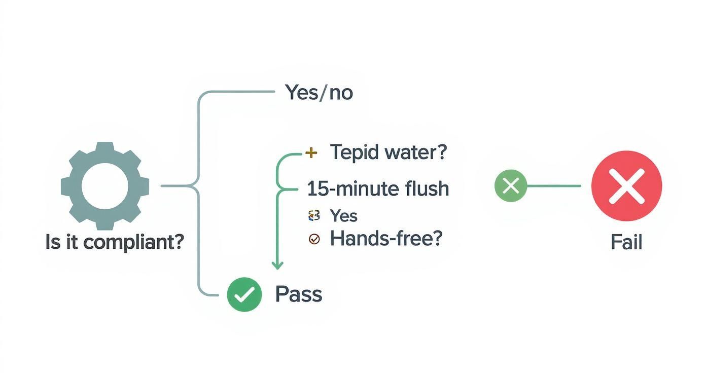 Emergency Shower and Eyewash Stations Workplace Guide Infographic about emergency shower and eyewash