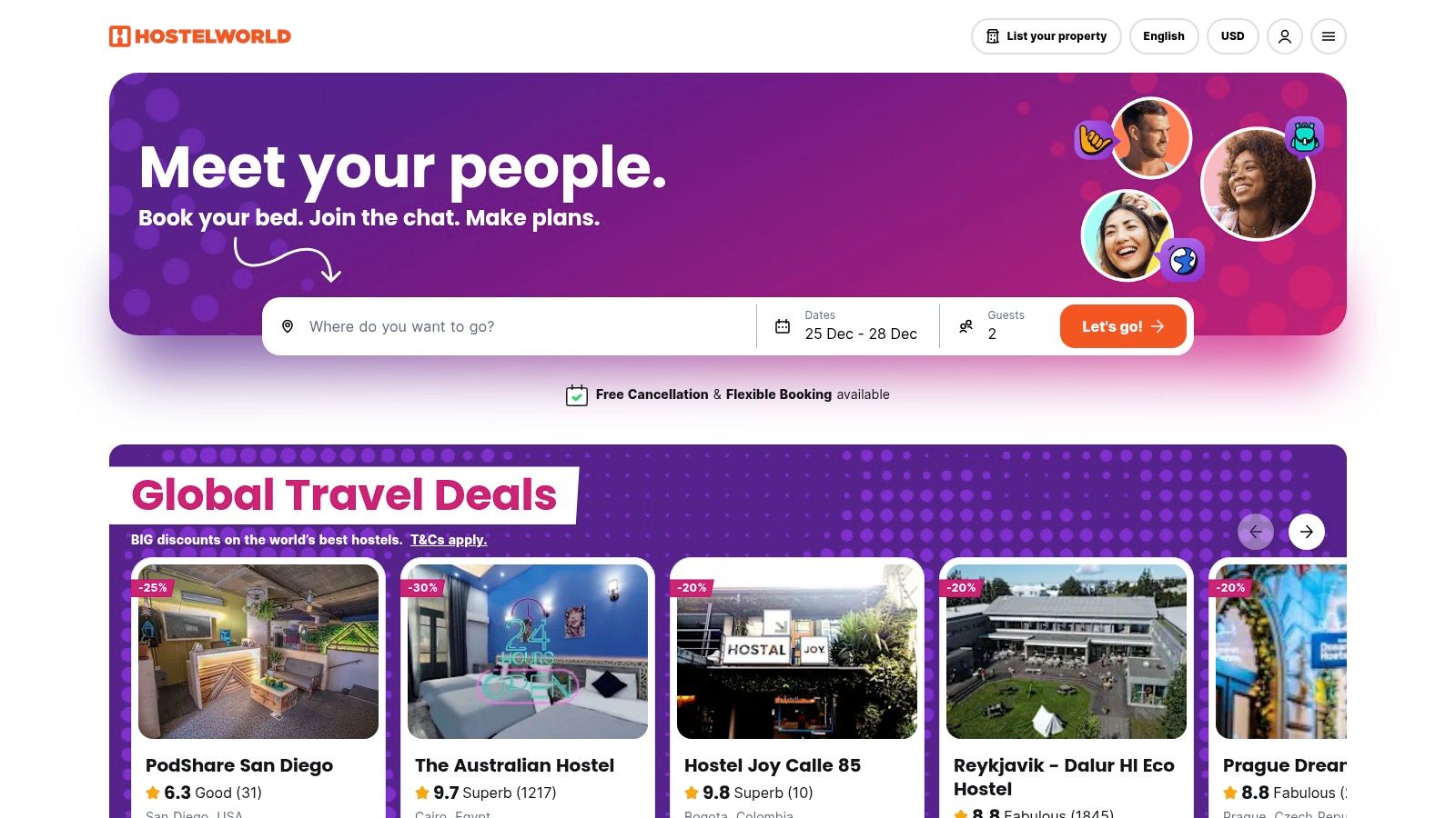 A screenshot of the Hostelworld website showing a search for hostels in Piran, Slovenia.