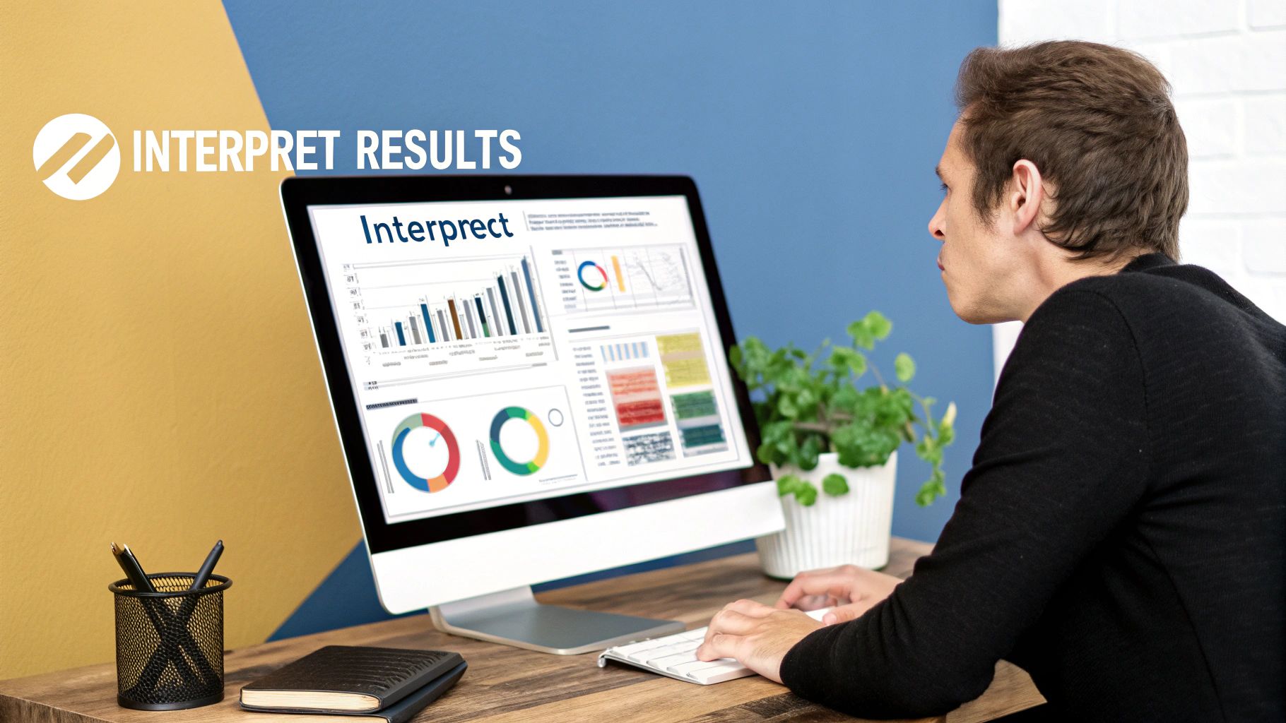 Person analyzing charts and graphs on a computer screen, turning data into actionable strategies.