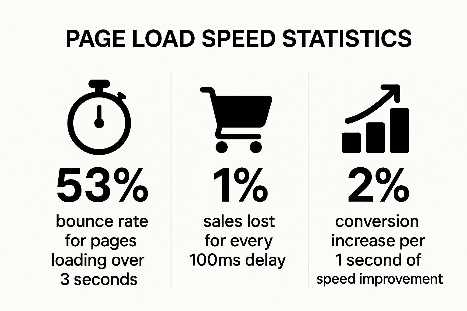 Infographic showing key data about Ignoring Page Loading Speed