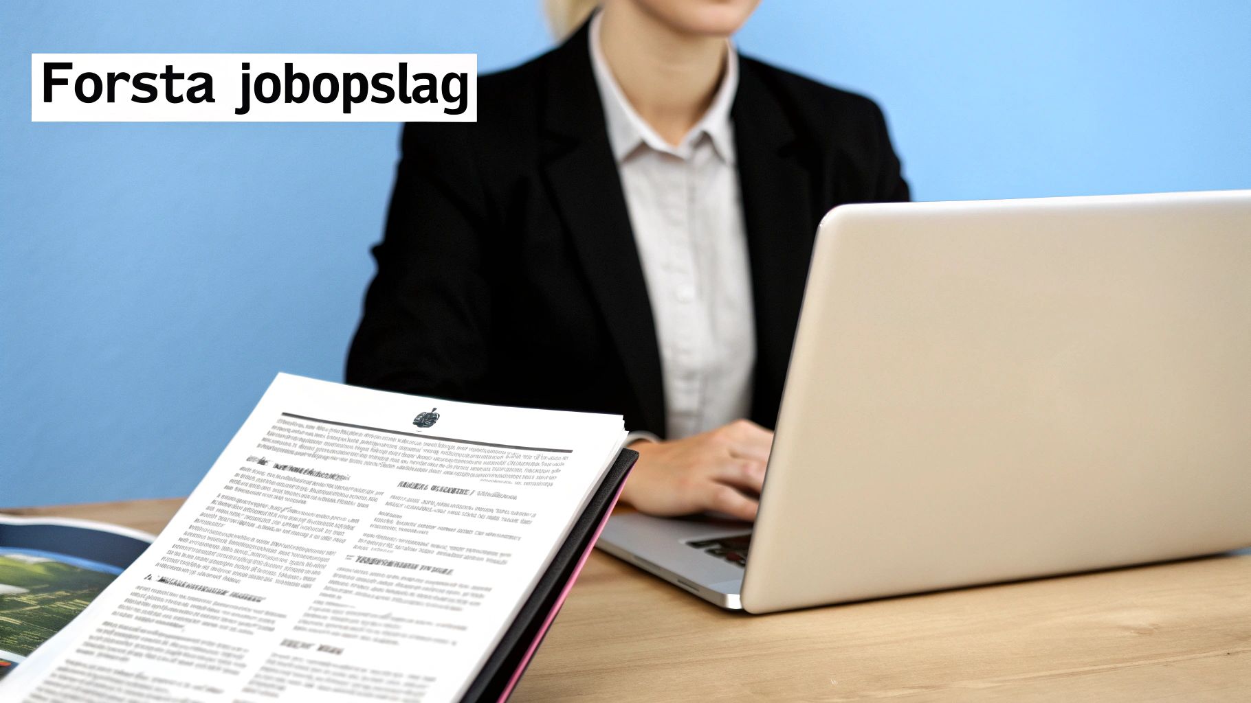 En person der skriver en ansøgning på en bærbar computer