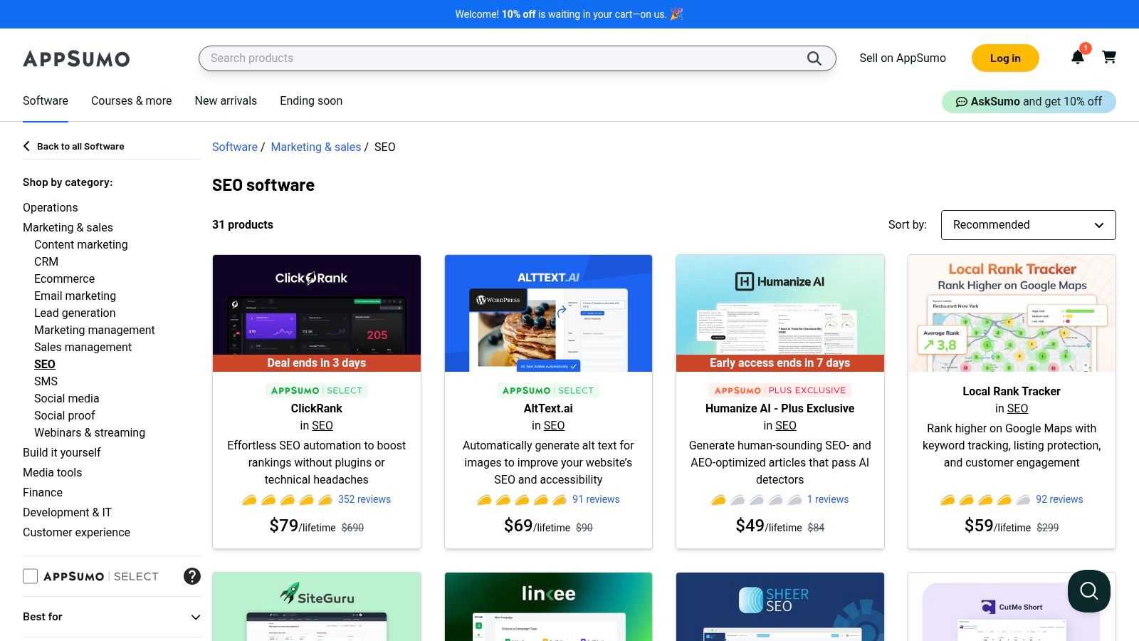 AppSumo – SEO Software Deals
