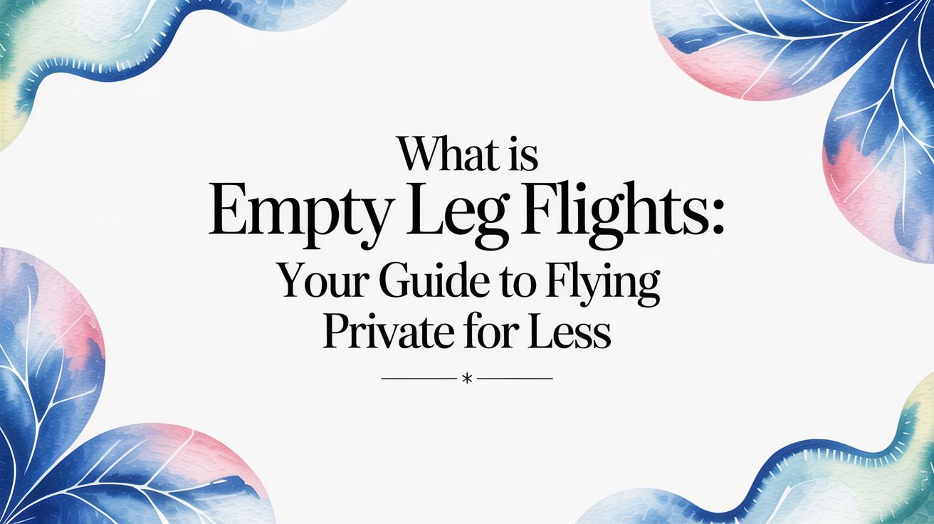 What is empty leg flights: Your Guide to Flying Private for Less