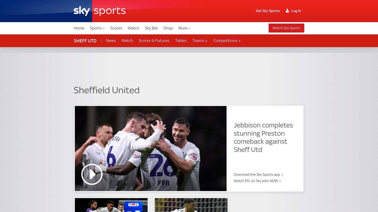 Sky Sports – Sheffield United page