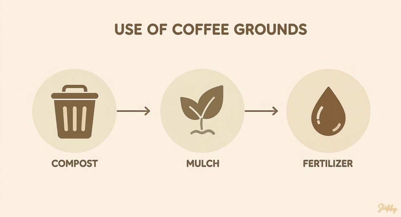 Infographic about is coffee grounds good for plants