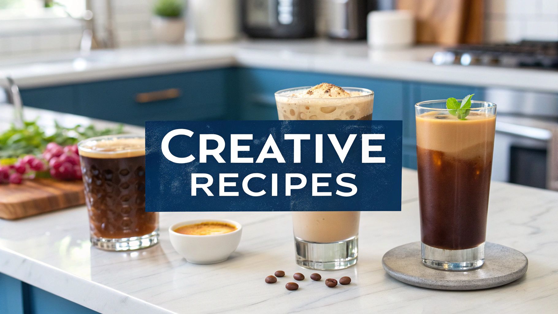 A collection of different coffee drinks made using an AeroPress.