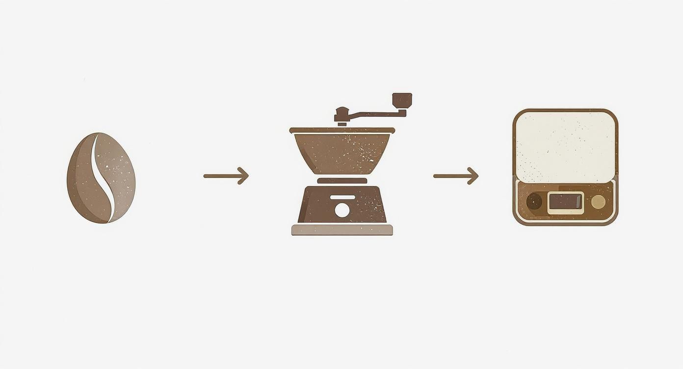 Infographic about how to make coffee in a cafetiere