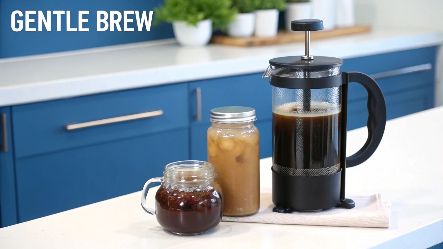 A person pouring water over coffee grounds in a pour-over brewer.
