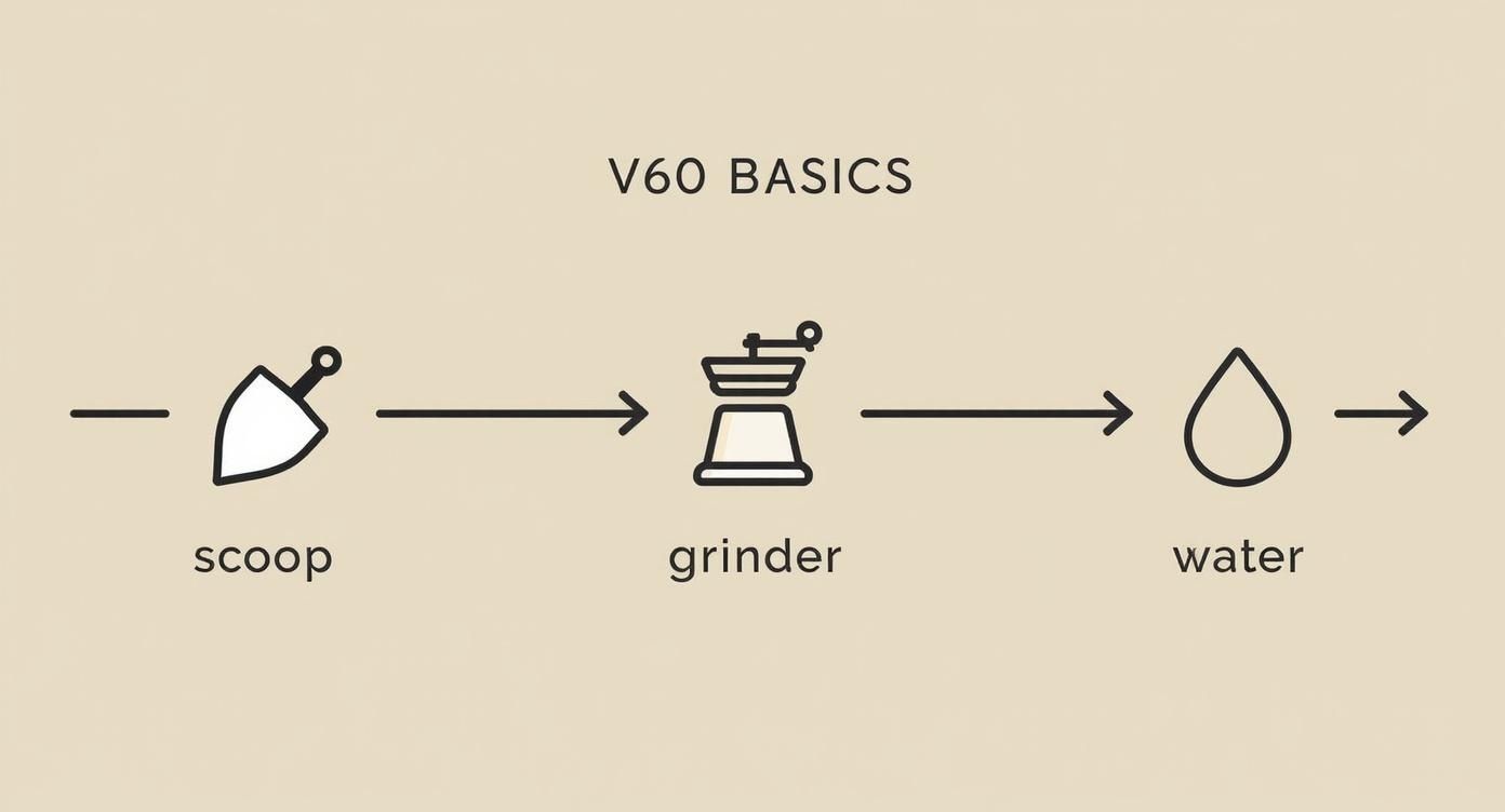 Infographic about v60 pour over