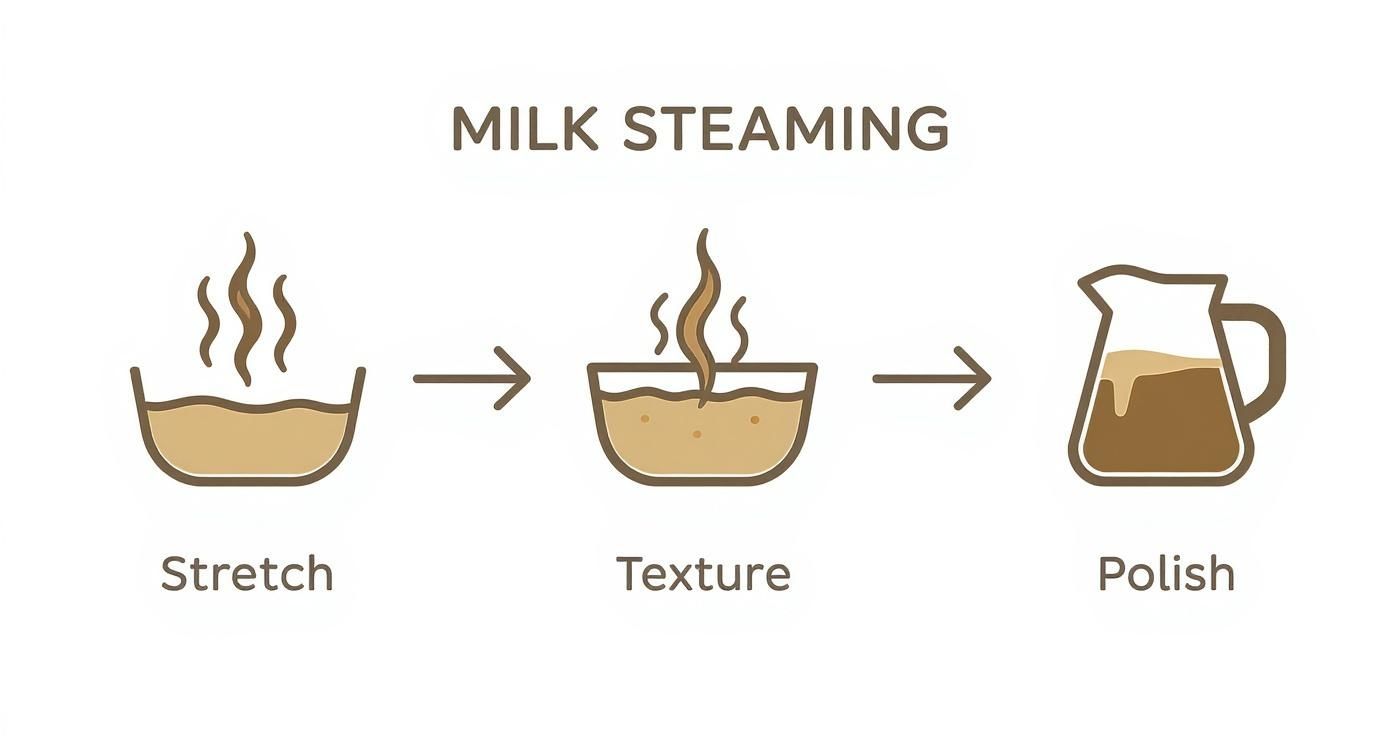 Infographic about latte art basics at home