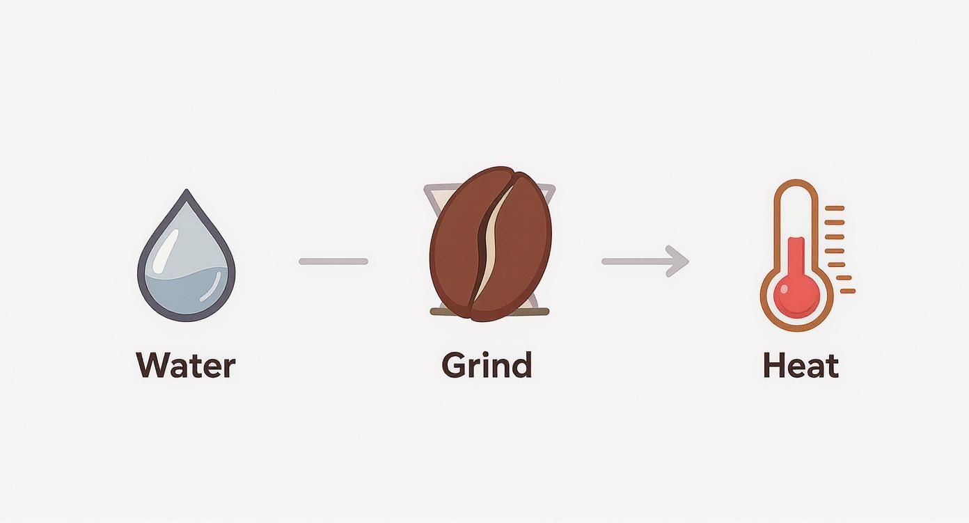 Infographic about v60 coffee pour over