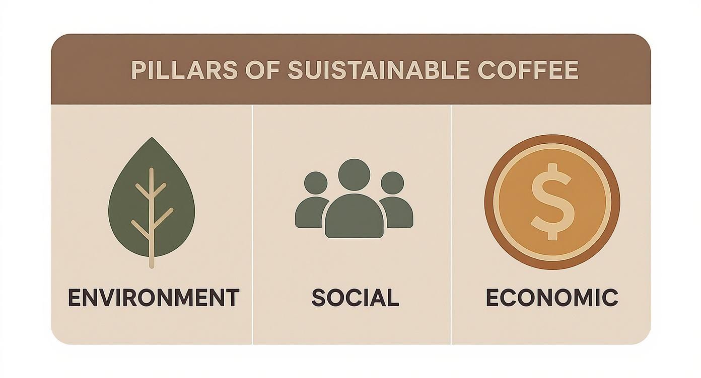 Infographic about sustainable coffee companies
