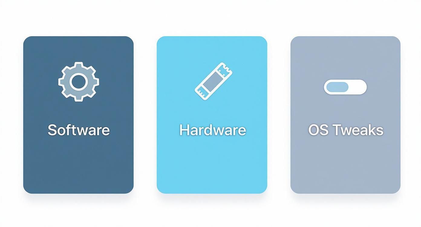 Infographic about how to optimize computer performance