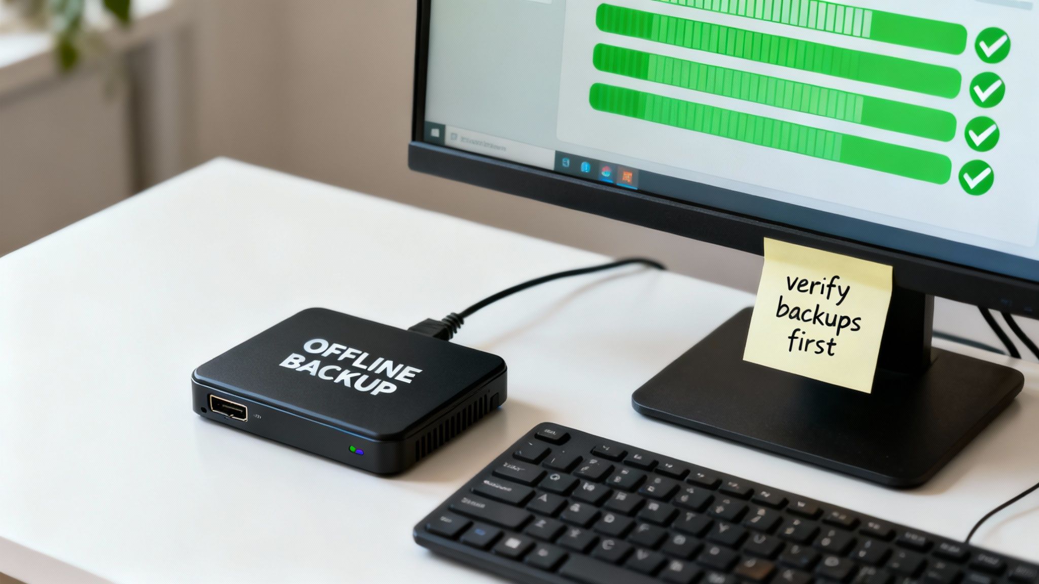 A reinforced digital shield protecting a network, symbolizing strengthened cybersecurity after a ransomware incident.