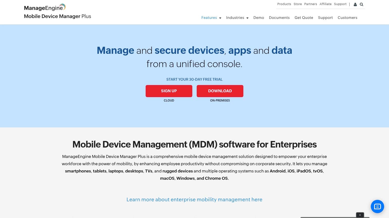 ManageEngine Mobile Device Manager Plus