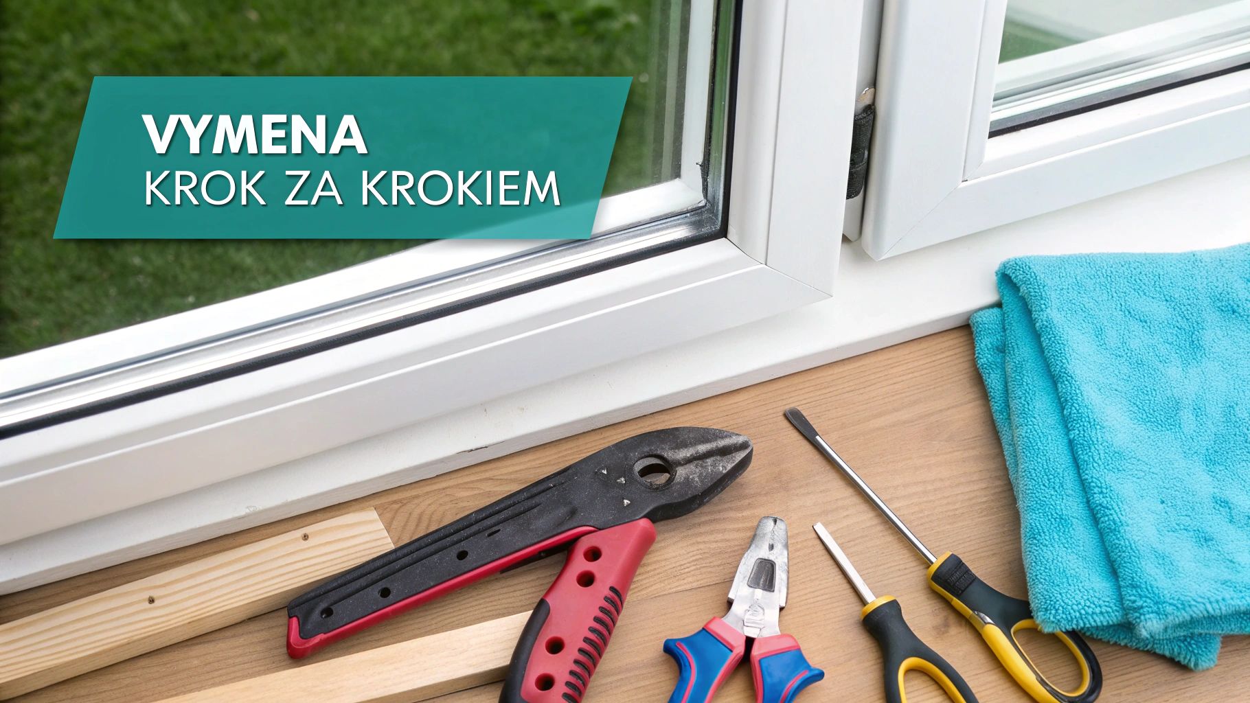 Osoba inštaluje nové tesnenie do rámu plastového okna