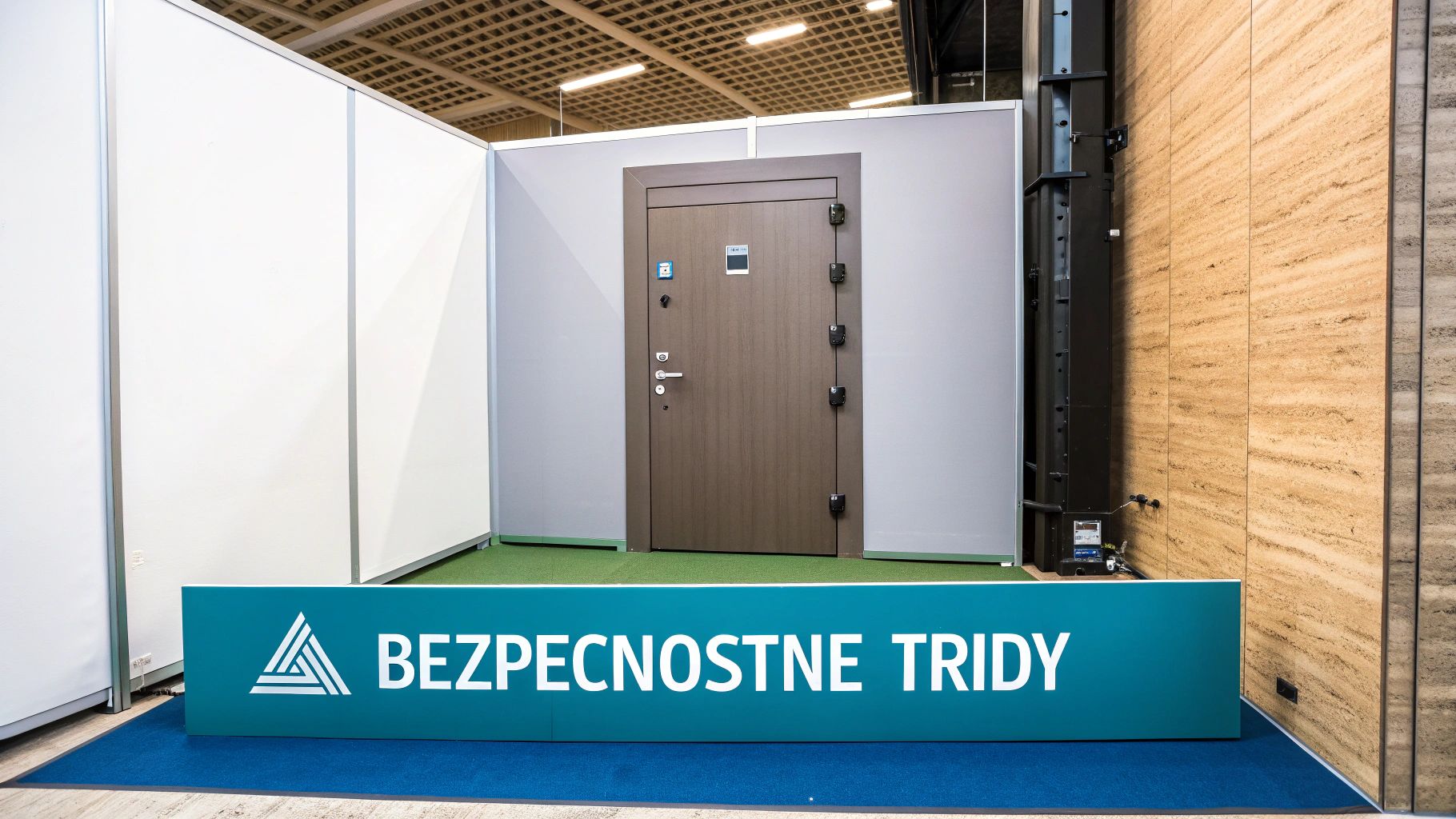 Technický nákres detailu bezpečnostných dverí