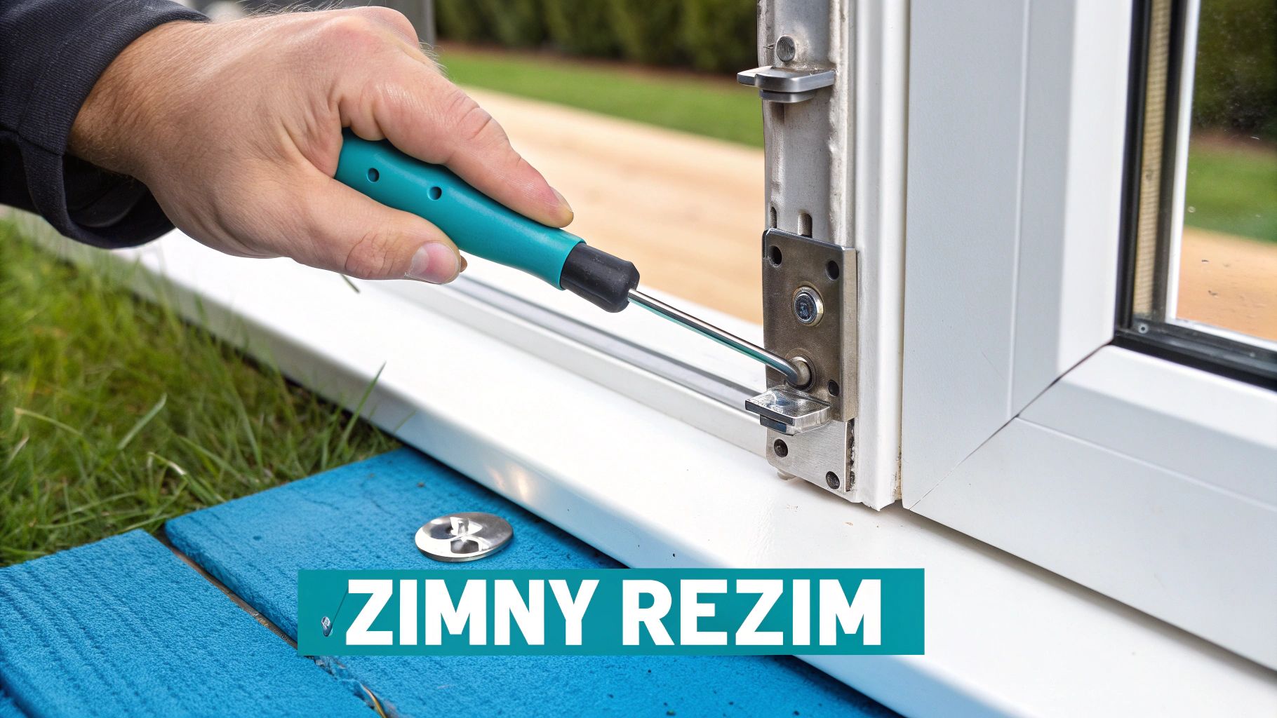 Detail nastavenia excentrického čapu na plastovom okne