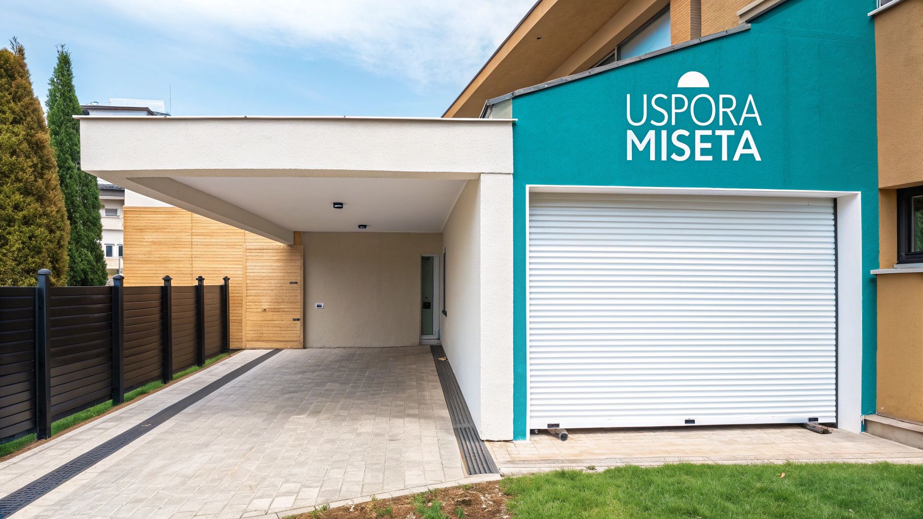 Moderná rolovacia garážová brána na dome