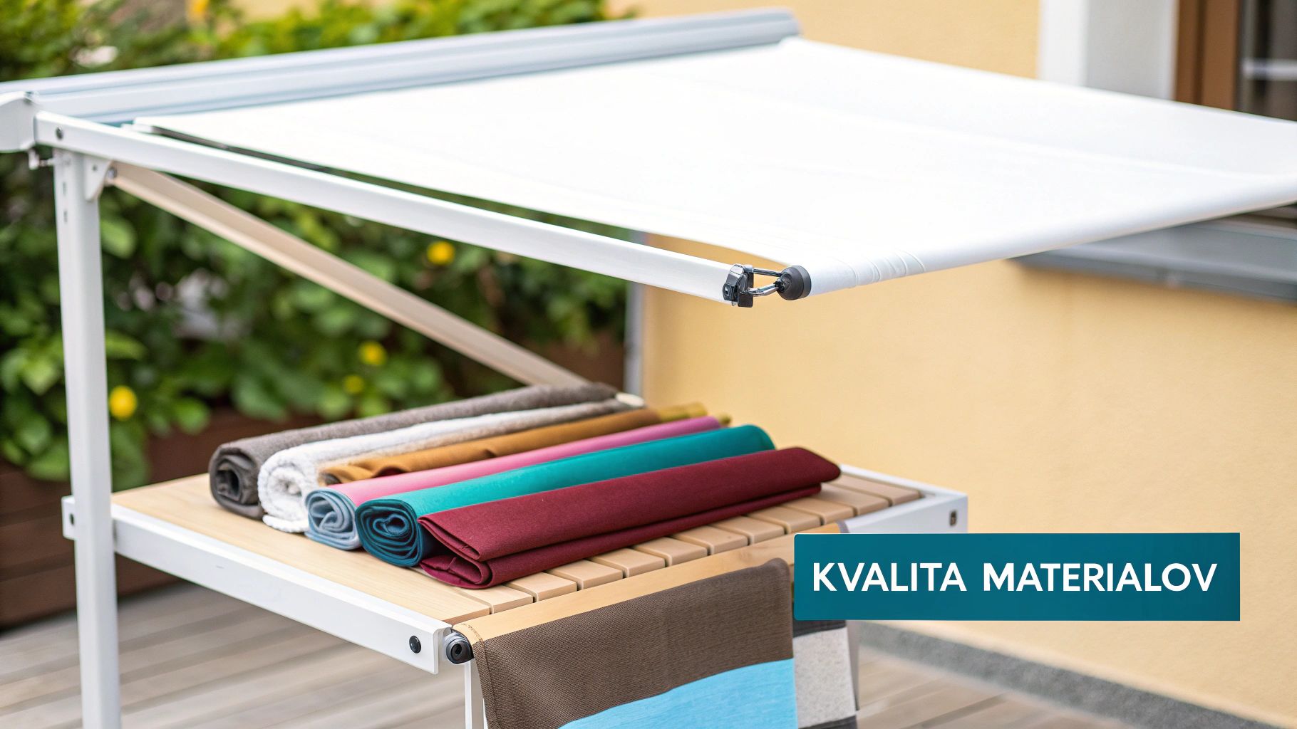 Detail látky slnečnej clony