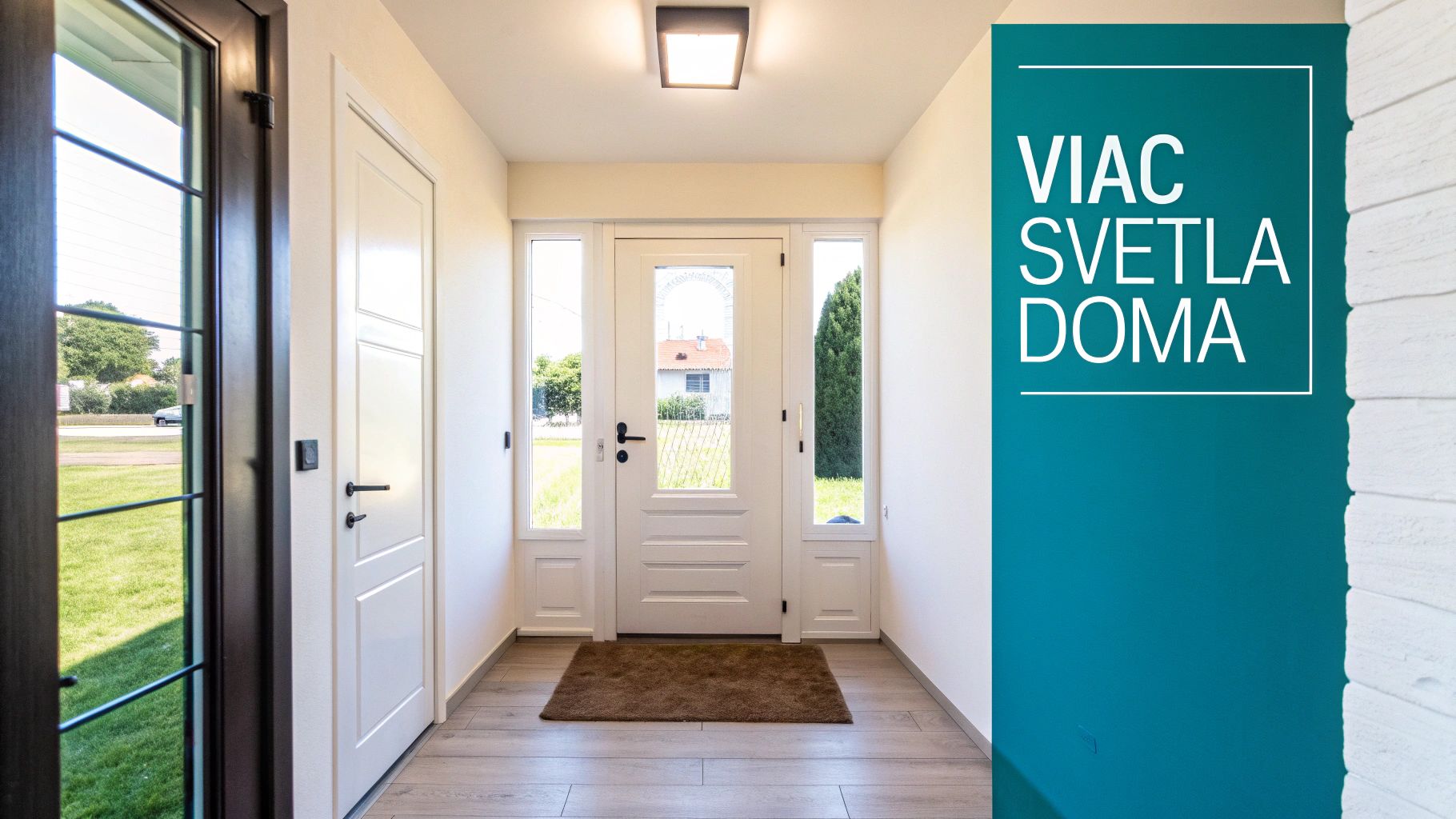 Vchodové dvere so svetlíkom v modernom dome