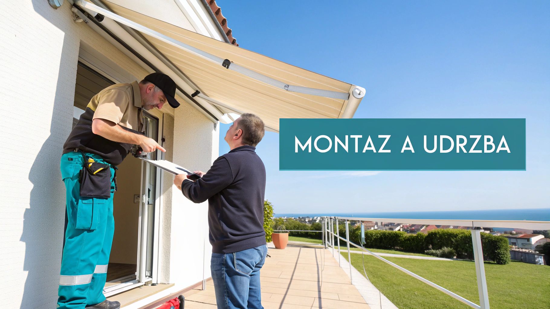 Montáž slnečnej clony na fasádu domu