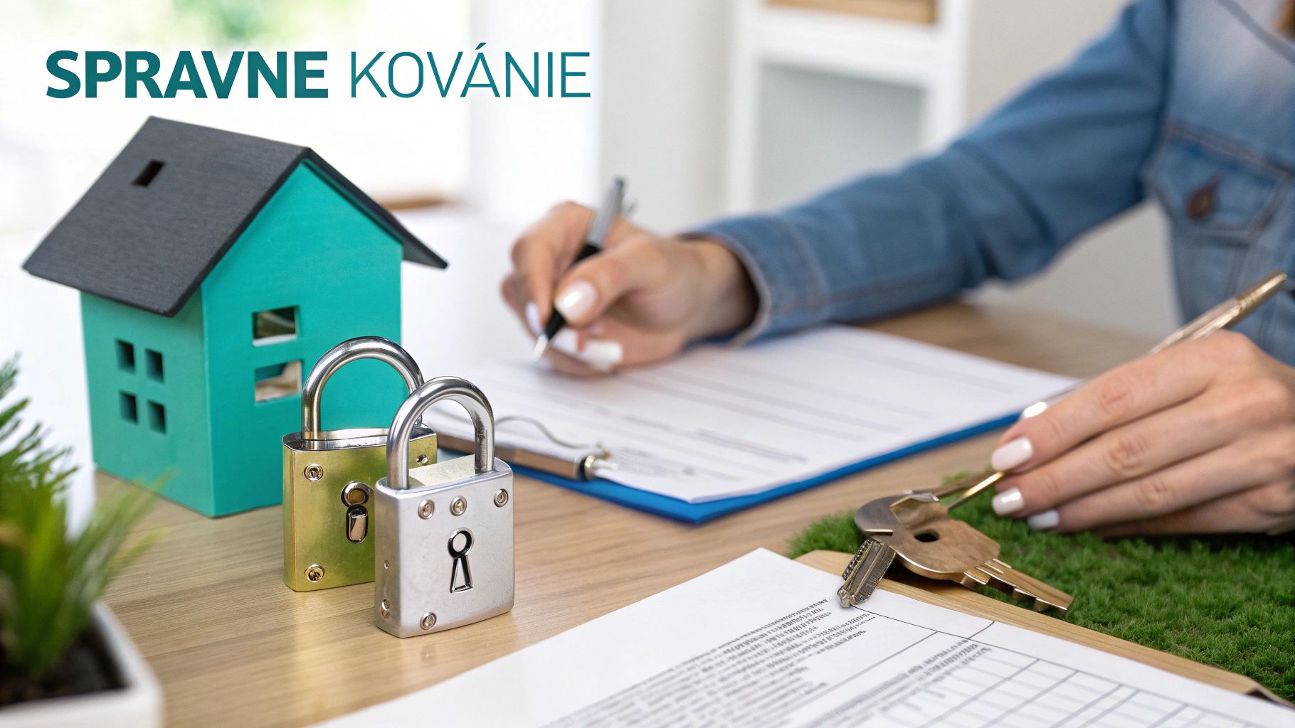 Pohľad na detail kovania a kľučky na plastových dverách