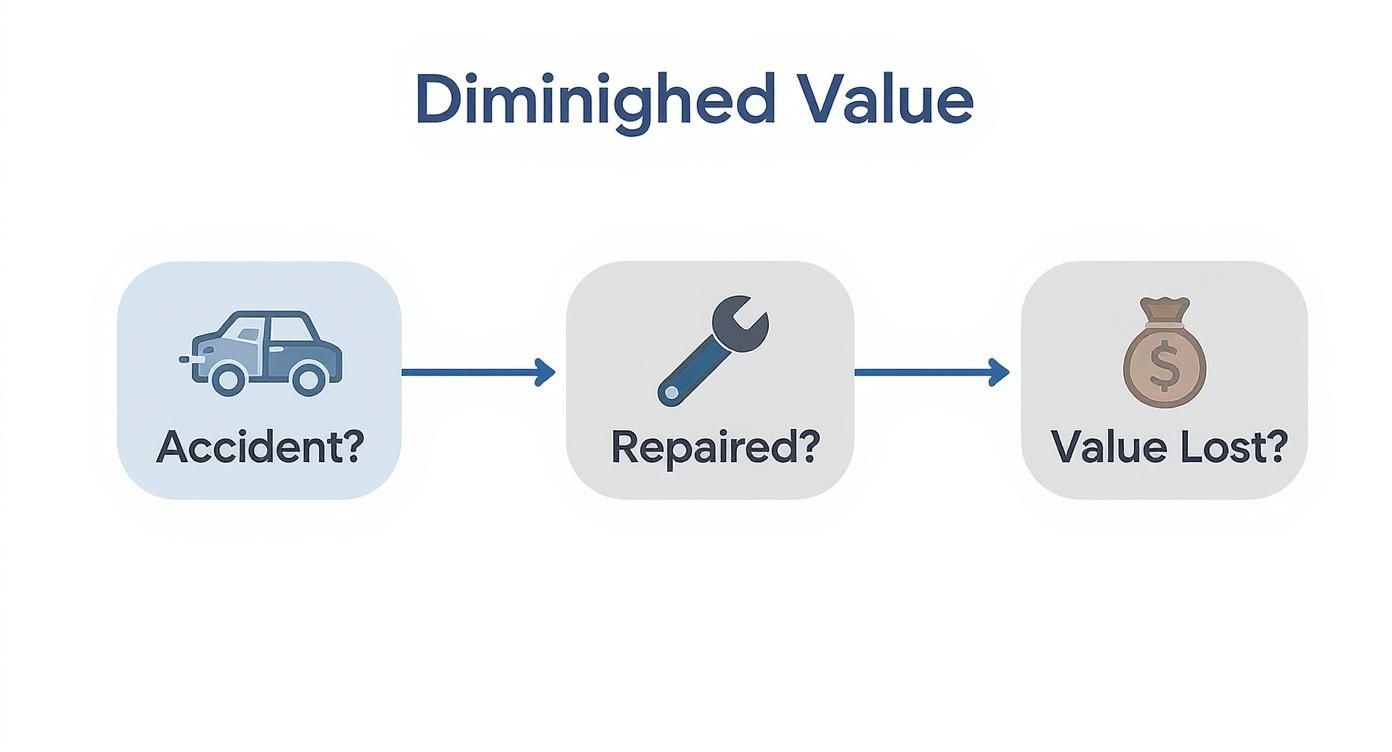 Infographic about diminished value claim progressive