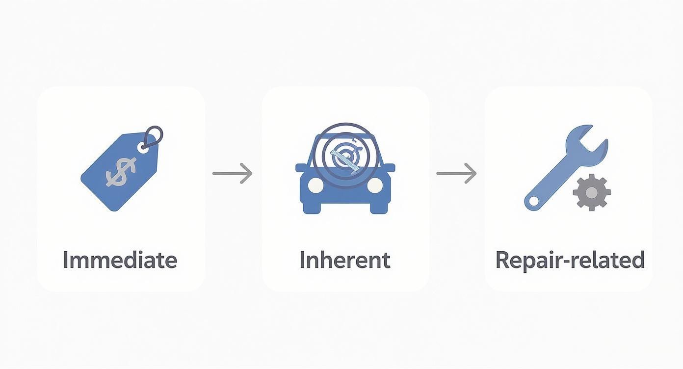 Infographic about vehicle value after accident
