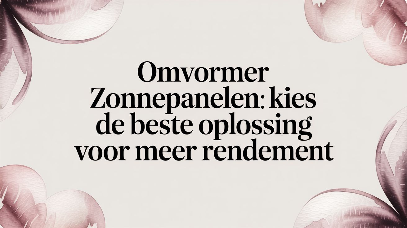 Omvormer zonnepanelen: Kies de beste oplossing voor meer rendement