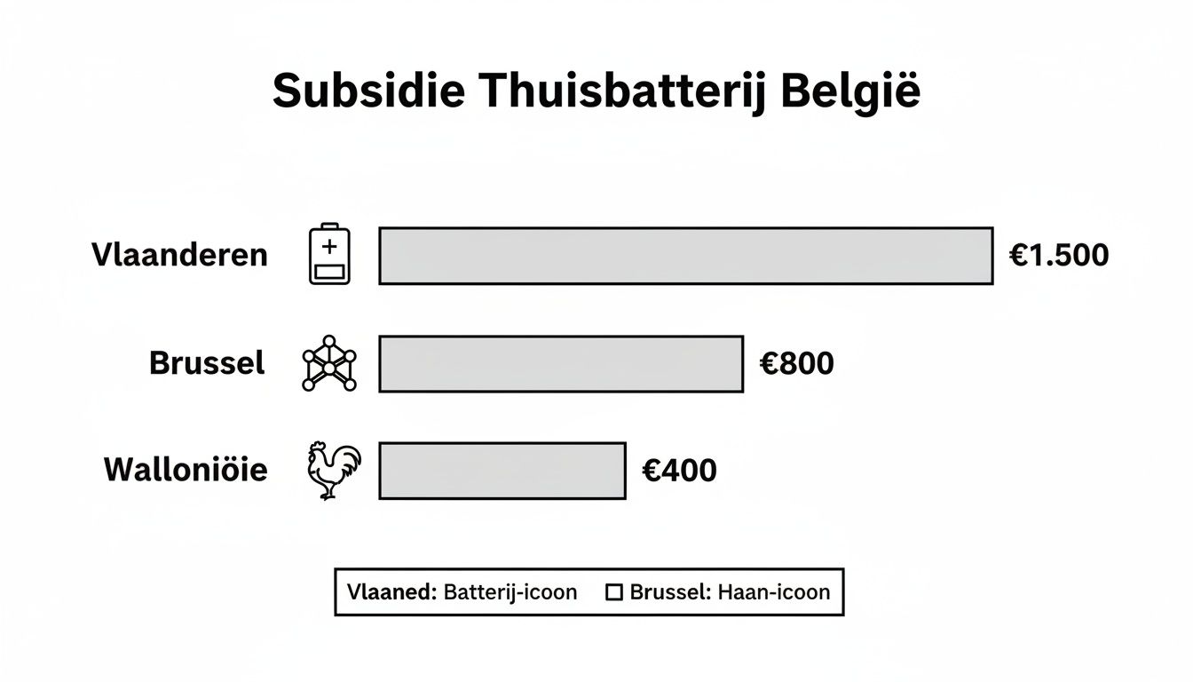 Infographic about subsidie thuisbatterij belgië